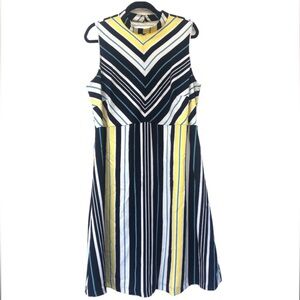 NWT Cato striped sleeveless fit flare dress 18W